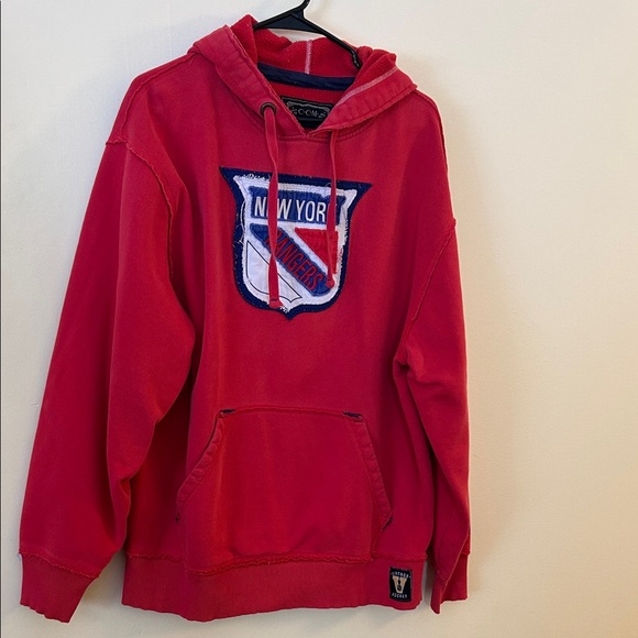 CCM Vintage Hockey Hoodie New York Rangers NHL Men’s Distressed Large - Picture 2 of 12